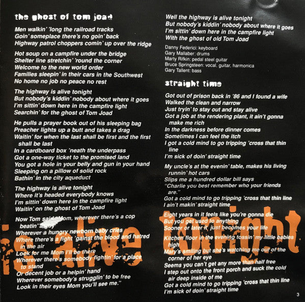 Bruce Springsteen : The Ghost Of Tom Joad (CD, Album)