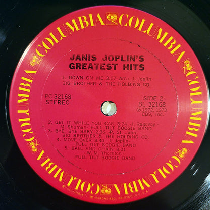 Janis Joplin : Janis Joplin's Greatest Hits (LP, Comp, RE, San)