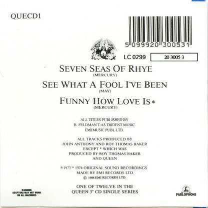 Queen : Seven Seas Of Rhye (CD, Mini, Maxi)