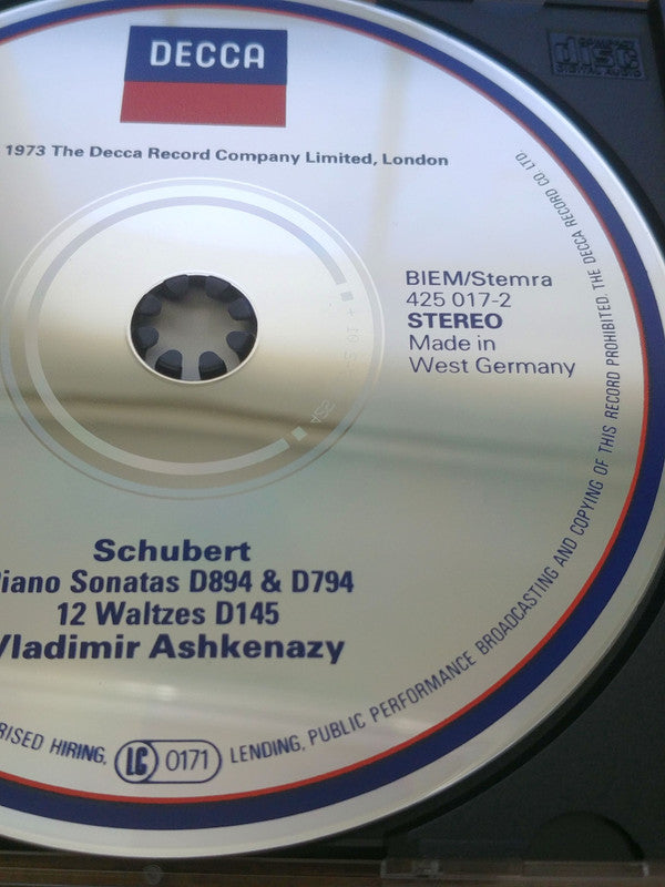 Vladimir Ashkenazy : Schubert: Piano Sonatas D894 & D784. 12 Waltzes D145 (CD, Album, Comp)