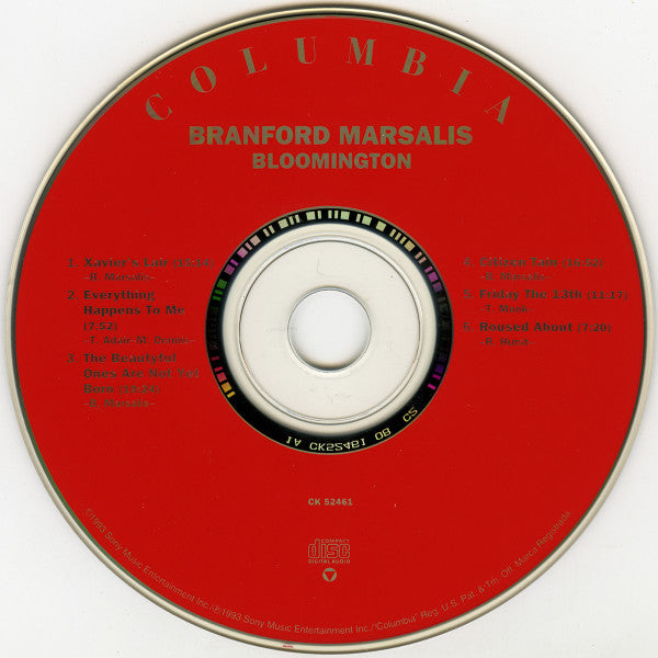 Branford Marsalis Trio, Branford Marsalis : Bloomington (CD, Album)