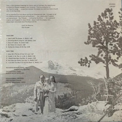 Ken & Candy Snyder : Jesus Is Still The Answer (LP, Album)