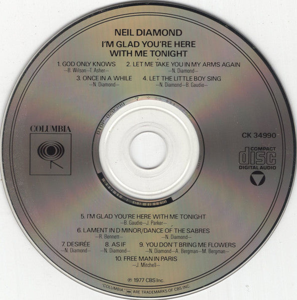 Neil Diamond : I'm Glad You're Here With Me Tonight (CD, Album, Club, RE)