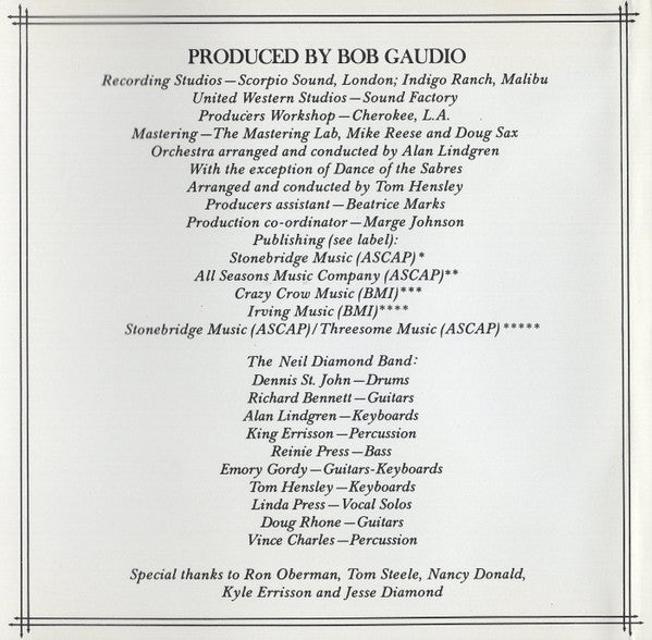 Neil Diamond : I'm Glad You're Here With Me Tonight (CD, Album, Club, RE)