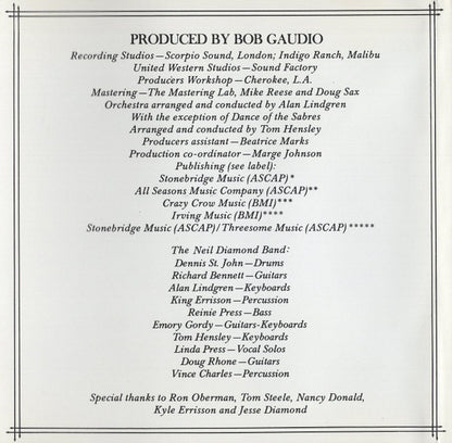 Neil Diamond : I'm Glad You're Here With Me Tonight (CD, Album, Club, RE)