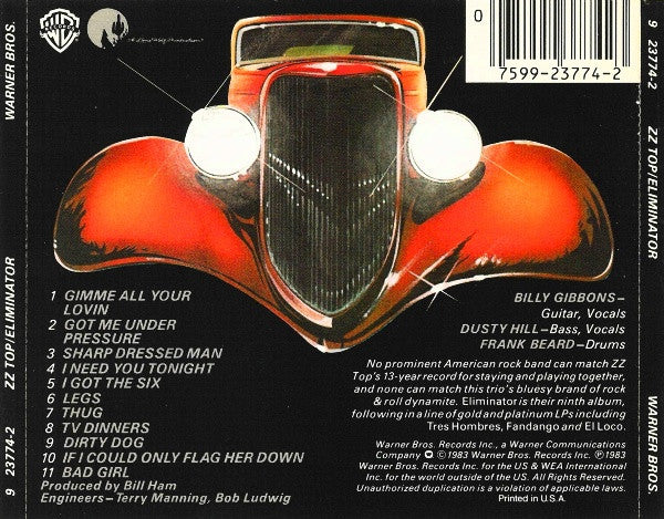 ZZ Top : Eliminator (CD, Album, RE, SRC)