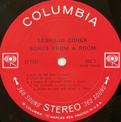 Leonard Cohen : Songs From A Room (LP, Album, San)