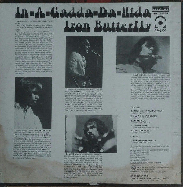Iron Butterfly : In-A-Gadda-Da-Vida (LP, Album, RP, Mis)