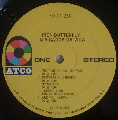 Iron Butterfly : In-A-Gadda-Da-Vida (LP, Album, RP, Mis)