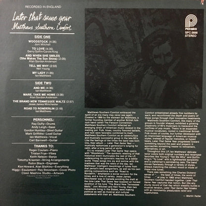 Matthews Southern Comfort* : Later That Same Year (LP, Album, RE)