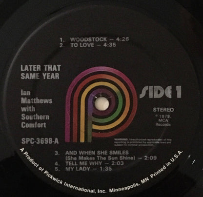 Matthews Southern Comfort* : Later That Same Year (LP, Album, RE)