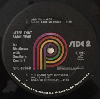 Matthews Southern Comfort* : Later That Same Year (LP, Album, RE)