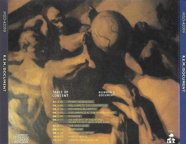R.E.M. : Document (CD, Album, Club, CRC)