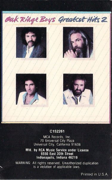 Oak Ridge Boys* : Oak Ridge Boys Greatest Hits 2 (Cass, Comp, Club)