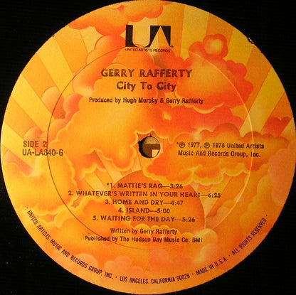 Gerry Rafferty : City To City (LP, Album, All)
