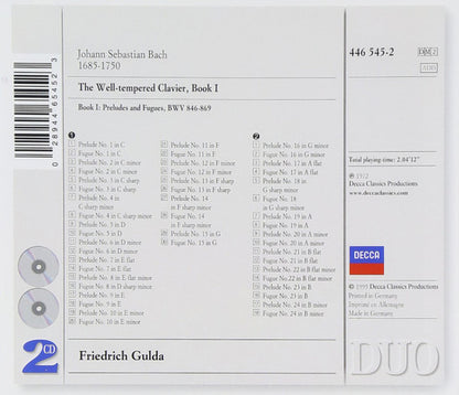 Bach* - Friedrich Gulda : The Well-tempered Clavier Bk 1 (2xCD, Album, RE, RM)