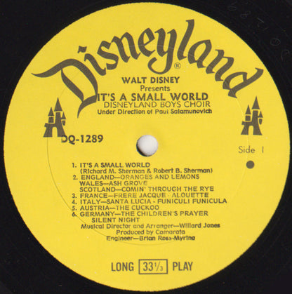Disneyland Boys Choir : It's A Small World (LP, Album, Mono)