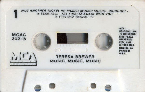 Teresa Brewer : Music, Music, Music (Cass, Comp)