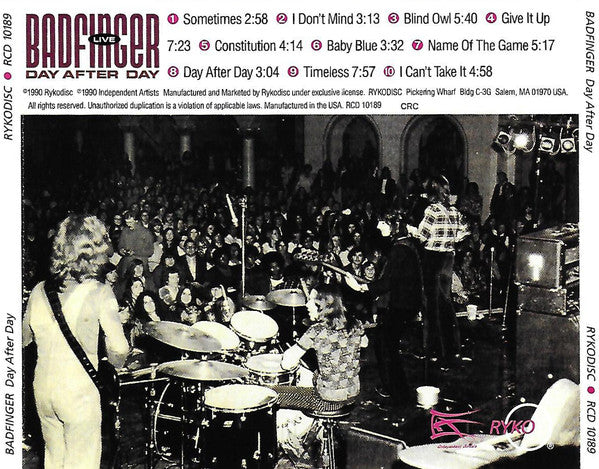 Badfinger : Day After Day (CD, Album, Club, RE, CRC)