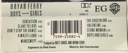 Bryan Ferry : Boys And Girls (Cass, Album, AR,)