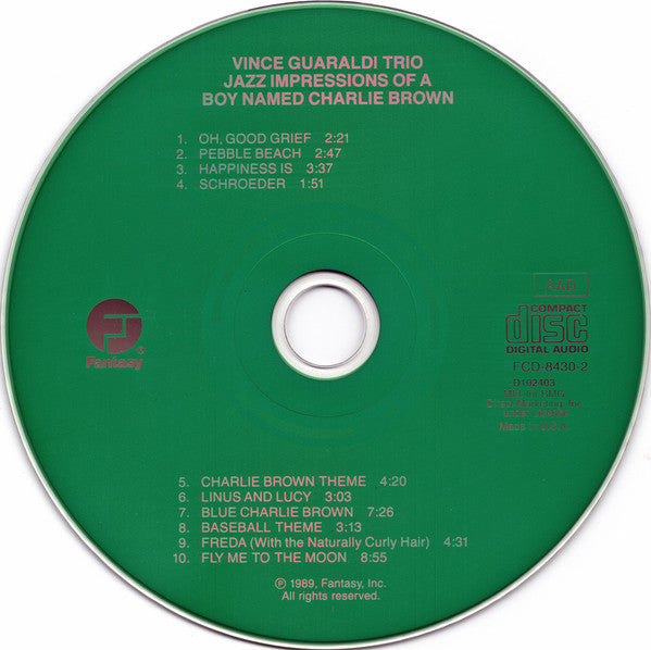 Vince Guaraldi Trio : A Boy Named Charlie Brown (CD, Album, Club, RE)