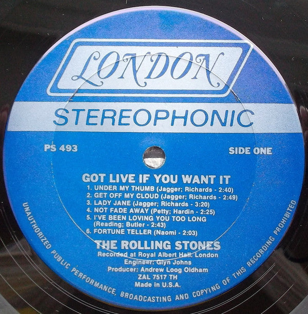 The Rolling Stones : Got Live If You Want It! (LP, Album, Ter)