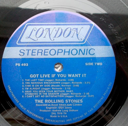 The Rolling Stones : Got Live If You Want It! (LP, Album, Ter)