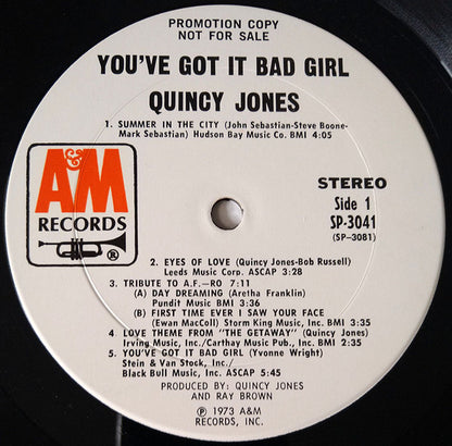 Quincy Jones : You've Got It Bad Girl (LP, Album, Promo, Pit)