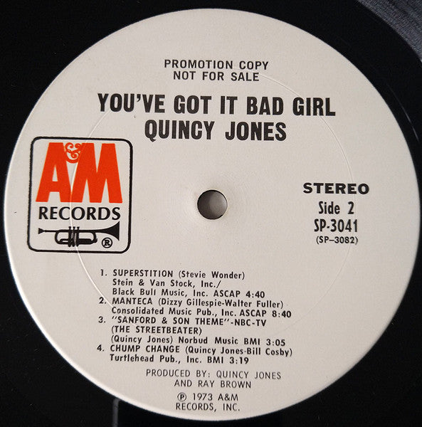 Quincy Jones : You've Got It Bad Girl (LP, Album, Promo, Pit)