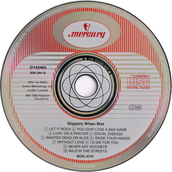 Bon Jovi : Slippery When Wet (CD, Album, Club, RE)