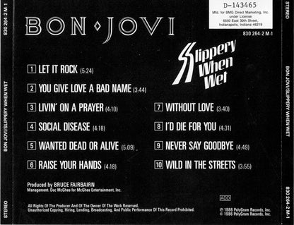 Bon Jovi : Slippery When Wet (CD, Album, Club, RE)