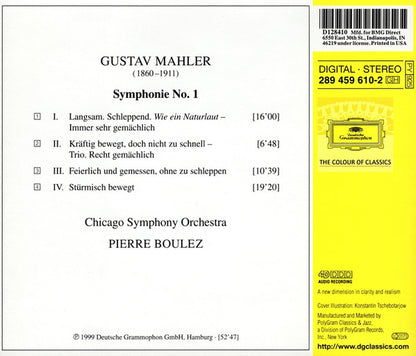 Mahler* / Chicago Symphony Orchestra, Pierre Boulez : Symphonie No. 1 (CD, Album, Club)