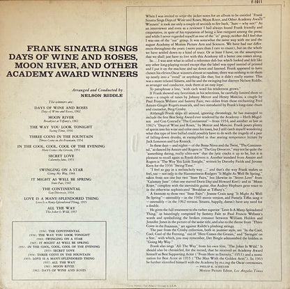 Frank Sinatra : Days Of Wine And Roses, Moon River, And Other Academy Award Winners (LP, Album, Mono, RE, RP, Pit)