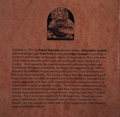 The Folger Consort : A Distant Mirror / Shakespeare's Music (CD, Album)