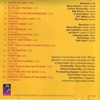 Buster Benton : Blues At The Top (CD, Album, RE, Bon)