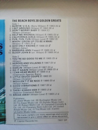 The Beach Boys : 20 Golden Greats (Cass, Comp, Dol)