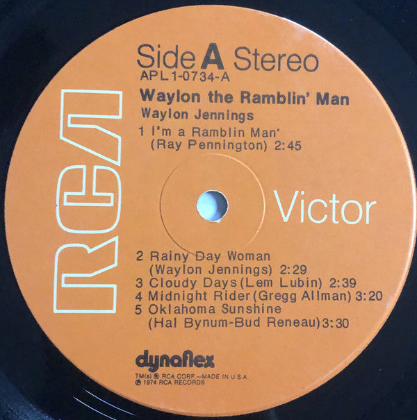 Waylon Jennings : Waylon The Ramblin' Man (LP, Album, Ind)
