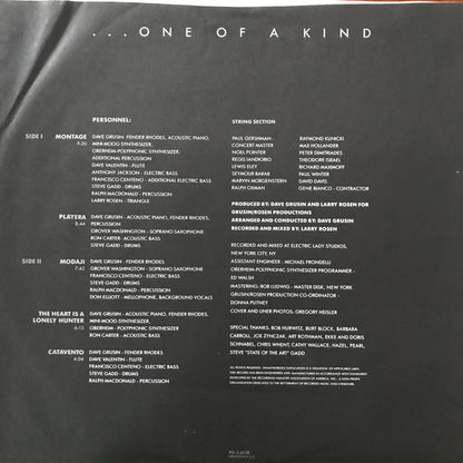 Dave Grusin : One Of A Kind (LP, Album, Pit)