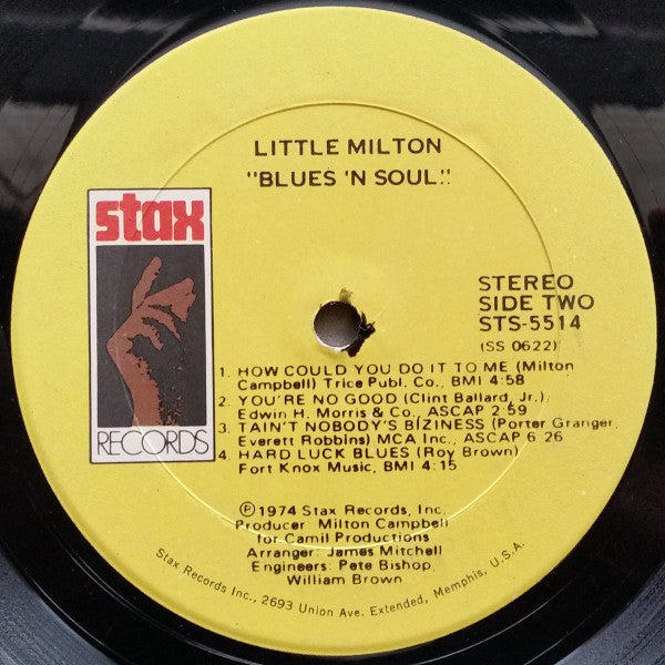 Buy Little Milton : Blues'N Soul (LP, Album) Online for a great