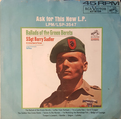 SSgt Barry Sadler* : The Ballad Of The Green Berets / Letter From Vietnam (7", Single, Mono, Roc)