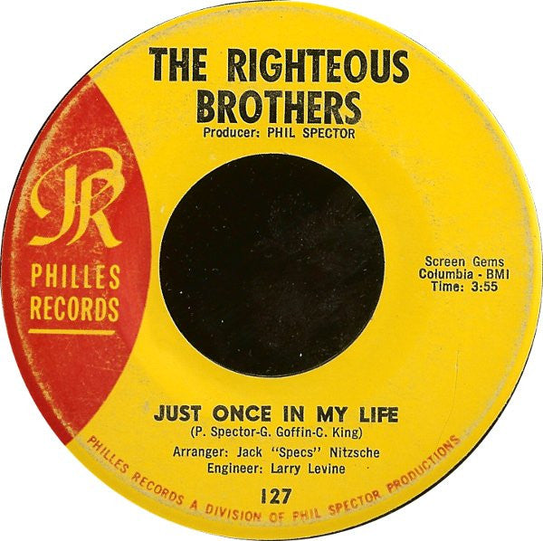 The Righteous Brothers : Just Once In My Life (7", Single)