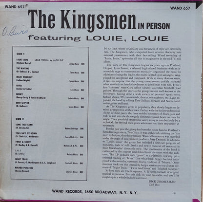 The Kingsmen : The Kingsmen In Person Featuring Louie, Louie (LP, Album,  Un)
