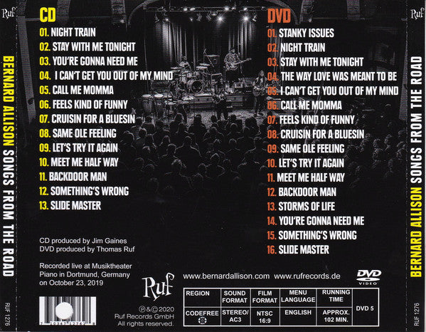 Bernard Allison : Songs From The Road (CD, Album + DVD, NTSC)