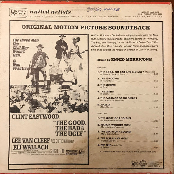 Ennio Morricone : The Good, The Bad  And The Ugly - Original Motion Picture Soundtrack (LP, Album, M/Print, RP, Roc)