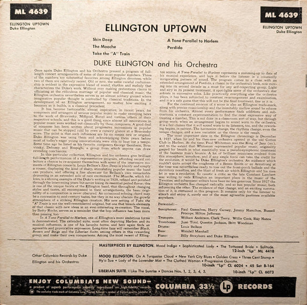 Duke Ellington And His Orchestra : Ellington Uptown (LP, Album, Mono, RP, Hol)