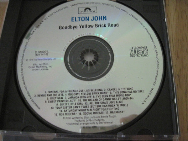 Elton John : Goodbye Yellow Brick Road (CD, Album, Club, RE, DAD)