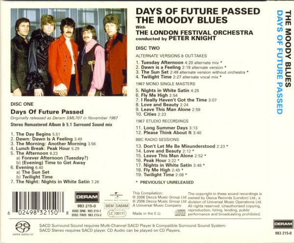The Moody Blues With The London Festival Orchestra Conducted By Peter Knight (5) : Days Of Future Passed (SACD, Hybrid, Multichannel, Album, RM + CD, Comp +)
