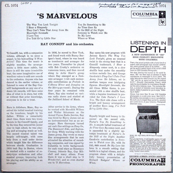Ray Conniff And His Orchestra* : 'S Marvelous (LP, Album, Mono)