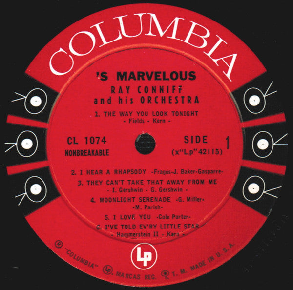 Ray Conniff And His Orchestra* : 'S Marvelous (LP, Album, Mono)