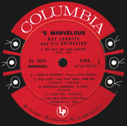 Ray Conniff And His Orchestra* : 'S Marvelous (LP, Album, Mono)